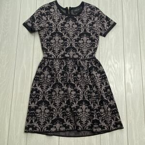 Romeo & Juliet Couture Women's Black & Gray Knit Fit & Flare Dress Size Medium